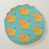 Speciaal op maat gemaakte lioncollage Print Cushio Rond Kussen (Achterkant)
