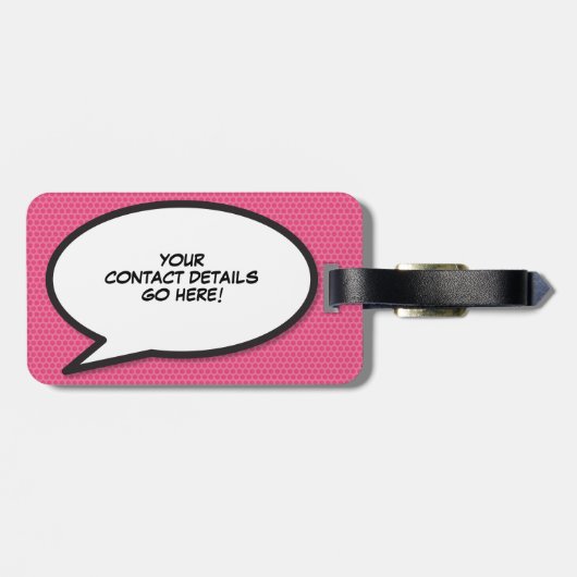 Speciaal op maat gemaakte Pop van stripboeken Bagagelabel (Achterkant horizontaal)