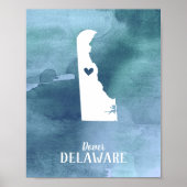 Speciaal op maat gemaakte Waterverf voor Delaware  Poster (Voorkant)