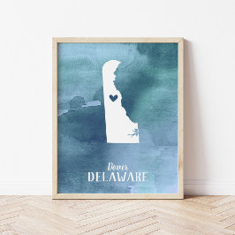 Speciaal op maat gemaakte Waterverf voor Delaware Poster