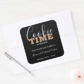 Speciaal op maat gesneden "Cookie Time"-etiket voo Vierkante Sticker (Envelop)