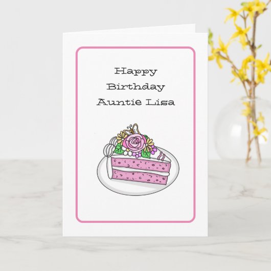 Speciaal op maat gesneden Kaart op jaardag voor ta (Gele Bloem)