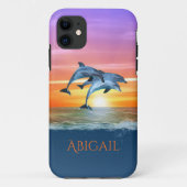 Speciaal op maat gesneden trillende zonnedolfijnen Case-Mate iPhone case (Achterkant)