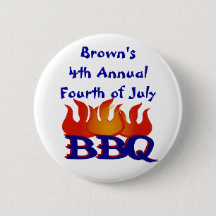 Speciaal op maat gesneden vierde van juli BBQ Part Ronde Button 5,7 Cm