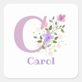 Speciaal op naam Carol en Initiaal. Vierkante Sticker