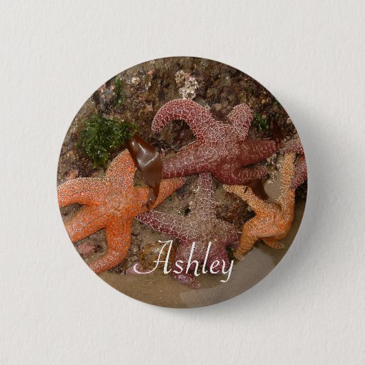 Speciaal op naam: Starfish/Zee Star Foto 4 Ronde Button 5,7 Cm (Voorkant)