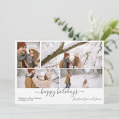 Speciaal op vier foto's afgestemde kerstfeestdag K Feestdagenkaart (Staand voorkant)