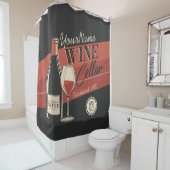 Speciaal op wijn gerichte ijskast voor flessengte douchegordijn (In situ)