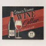 Speciaal op wijn gerichte ijskast voor flessengte legpuzzel<br><div class="desc">Speciaal ontwerp van de Wine Cellar Bottle Room Bar,  met elegante wijnfles en glas. Aanpassen met jouw naam of aangepaste tekst!</div>