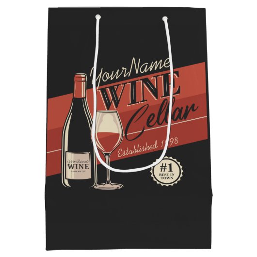 Speciaal op wijn gerichte ijskast voor flessengte medium cadeauzakje (Achterkant)