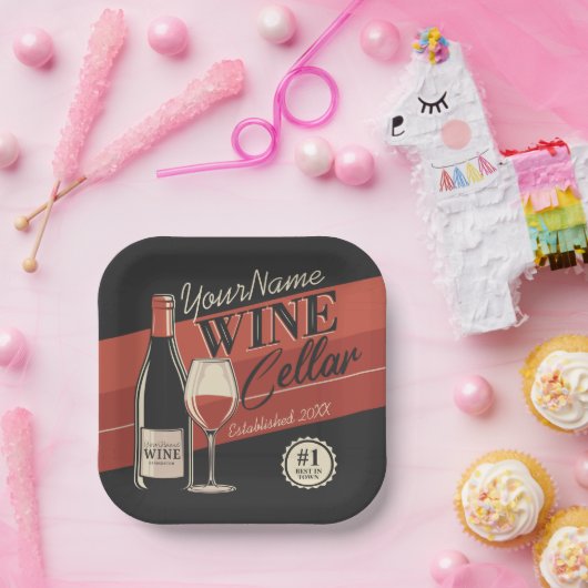 Speciaal op wijn gerichte ijskast voor flessengte papieren bordje (Feest)