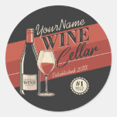Speciaal op wijn gerichte ijskast voor flessengte ronde sticker (Voorkant)