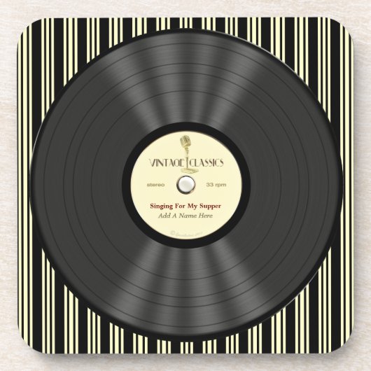 Speciaal opgenomen -microfoonvinylplaat onderzetter (Voorkant)