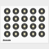 Speciaal opgenomen -microfoonvinylplaat ronde sticker (Vel)