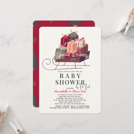 Speciaal oplaadbare Baby shower voor cadeaus per p Kaart (Voorkant / Achterkant in situ)