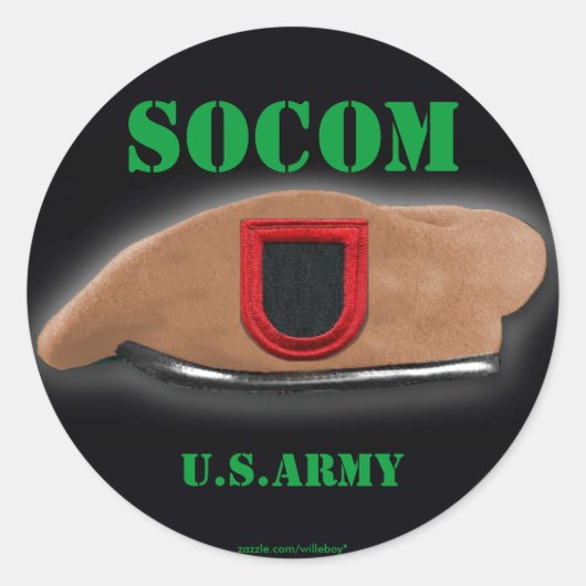 Speciaal ops commando socom beret flash vet Sticke Ronde Sticker (Voorkant)
