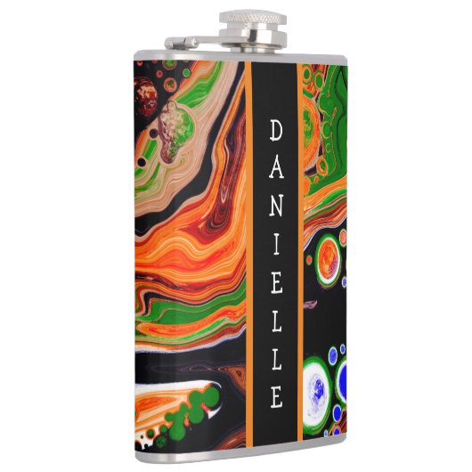 Speciaal Oranje, blauw, groen, zwart, vloeiend Heupfles (Rechts)