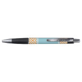 Speciaal Oranje en Aqua Diamonds patroon Pen (Achterkant)