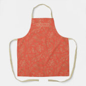 Speciaal Oranje Gold Abstract Floral Schort (Voorkant)