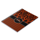 Speciaal Oranje zwart-wit gestreept masker Notitieboek (Linkerzijde)