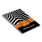 Speciaal Oranje zwart-wit Zebra Notitieboek (Rechterzijde)
