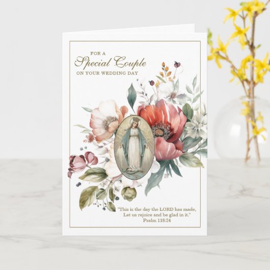 Speciaal Paar Bruiloft Religieuze Bloemen Kaart (Gele Bloem)