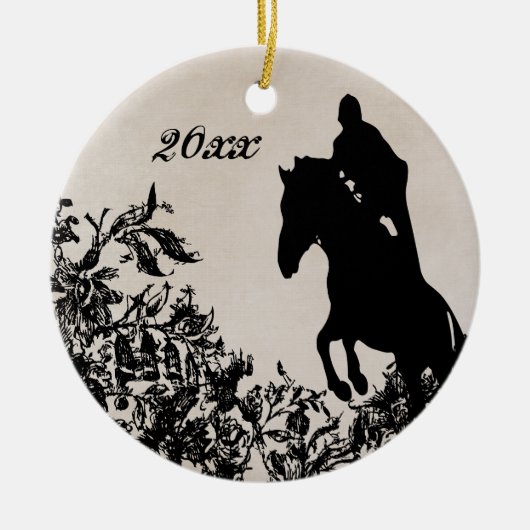 Speciaal  paardenpaardje keramisch ornament (Voorkant)