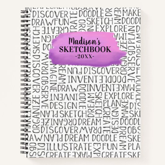 Speciaal Paars artiest Sketchbook Notitieboek (Voorkant)