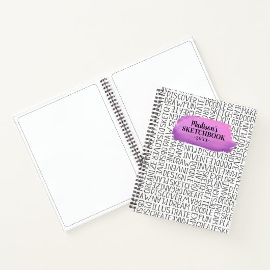 Speciaal Paars artiest Sketchbook Notitieboek (Binnen)