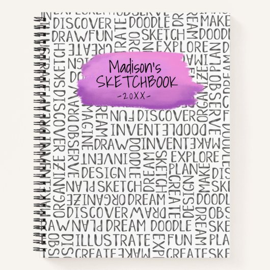 Speciaal Paars artiest Sketchbook Notitieboek (Voorkant)