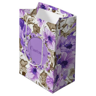 Speciaal Paars en wit flessentas Medium Cadeauzakje