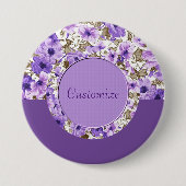 Speciaal Paars en wit Floral Round Button 2 (Voorkant)