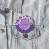 Speciaal Paars en wit Floral Round Button 2 (In situ)