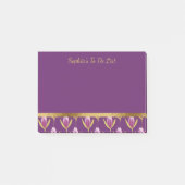Speciaal Paars Floral- en Gold-patroon Post-it® Notes (Voorkant)