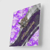 Speciaal paars  gaaspatroon vierkante klok (Hoek)