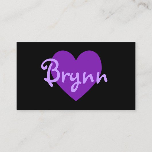Speciaal Paars hart op zwart Visitekaartje (Voorkant)