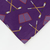 Speciaal paars hockeypatroon fleece deken (Hoek)