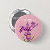 Speciaal Paars Iris Botanical Floral Badge Ronde Button 5,7 Cm (Voorkant /achterkant)