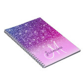 Speciaal Paars meisje Glitter Sparkles Notitieboek (Rechterzijde)