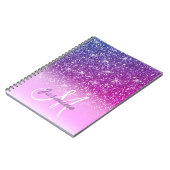 Speciaal Paars meisje Glitter Sparkles Notitieboek (Linkerzijde)