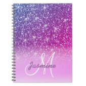 Speciaal Paars meisje Glitter Sparkles Notitieboek (Voorkant)