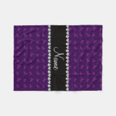 Speciaal paars paardenpatroon fleece deken (Voorkant (Horizontaal))
