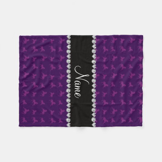 Speciaal paars paardenpatroon fleece deken (Voorkant (Horizontaal))