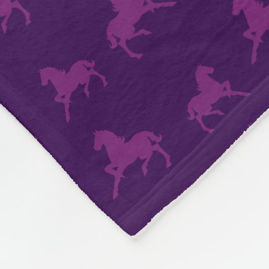 Speciaal paars paardenpatroon fleece deken (Hoek)
