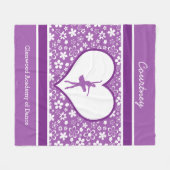 Speciaal paars patroonballetdanser fleece deken (Voorkant (Horizontaal))