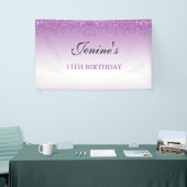 Speciaal Paars uitstrijken Glitter Birthday Bann Spandoek (Beurs)