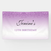 Speciaal Paars uitstrijken Glitter Birthday Bann Spandoek (Horizontaal)