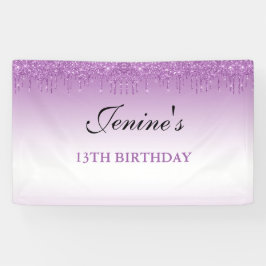 Speciaal Paars uitstrijken Glitter Birthday Bann Spandoek