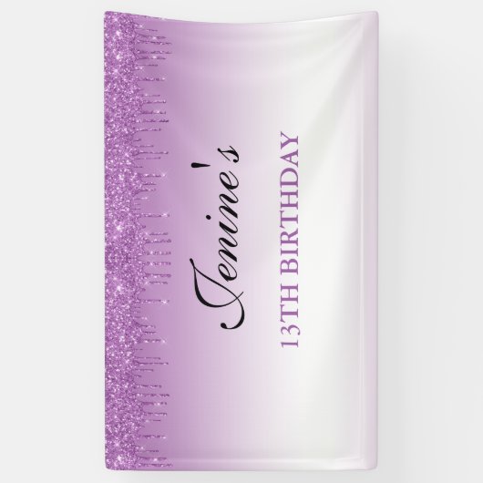 Speciaal Paars uitstrijken Glitter Birthday Bann Spandoek (Verticaal)