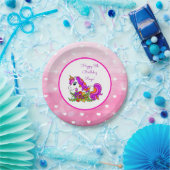 Speciaal Paars Unicorn Happy Birthday Paper P Papieren Bordje (Feest)